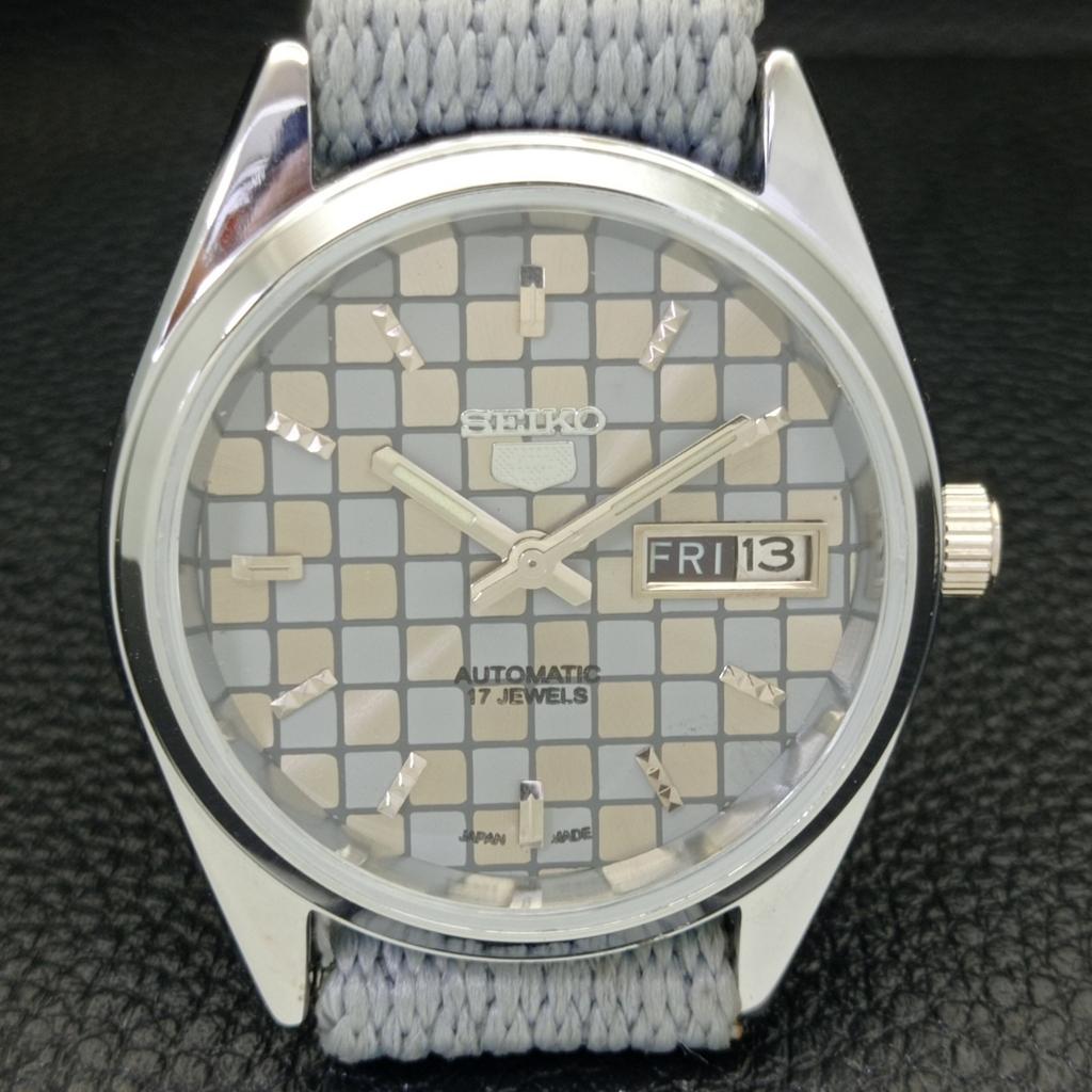 REFURBISHED SEIKO 5 AUTOMATIC MENS WATCH JAPAN MADE GREY DIAL CUSTOM a440092-2 QV90-a440092