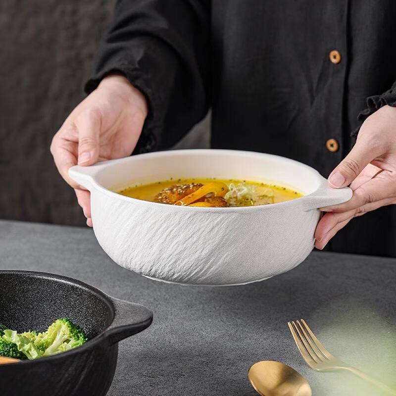 Керамическая суповая тарелка 10 дюймов с двумя ручками