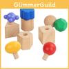 Wooden Montessori Early Learning Screw Building Blocks Shape Toy For Kids Handeye Coordination Development