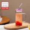 Ins Style Strawberry Glass Straw Cup