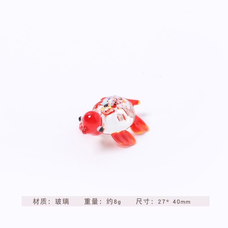 Colorful Mini Glass Sea Turtle Figurines Handicraft Sea Turtle Sea Animal Collectibles Tiny Turtle Glass Home Decor Ornaments