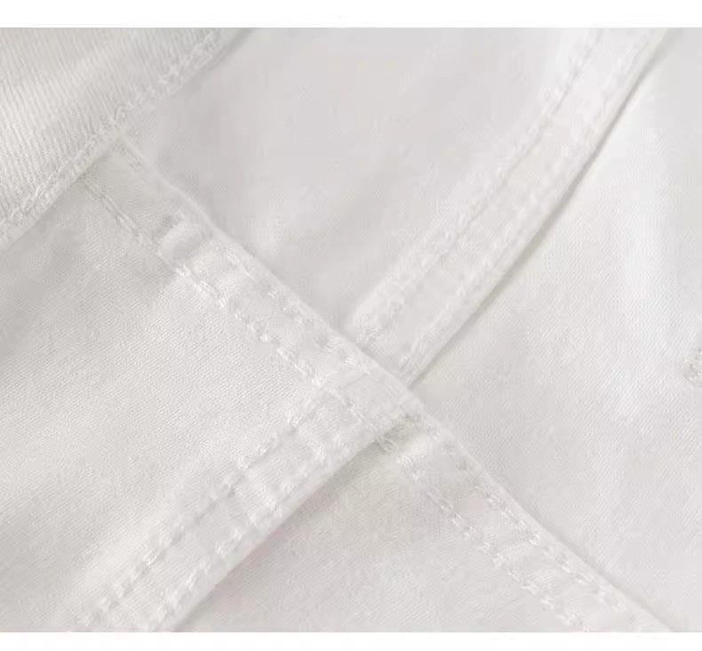 Women's High-Waisted White Flared Jeans, Spring 2026, Slim Fit Plus Size.