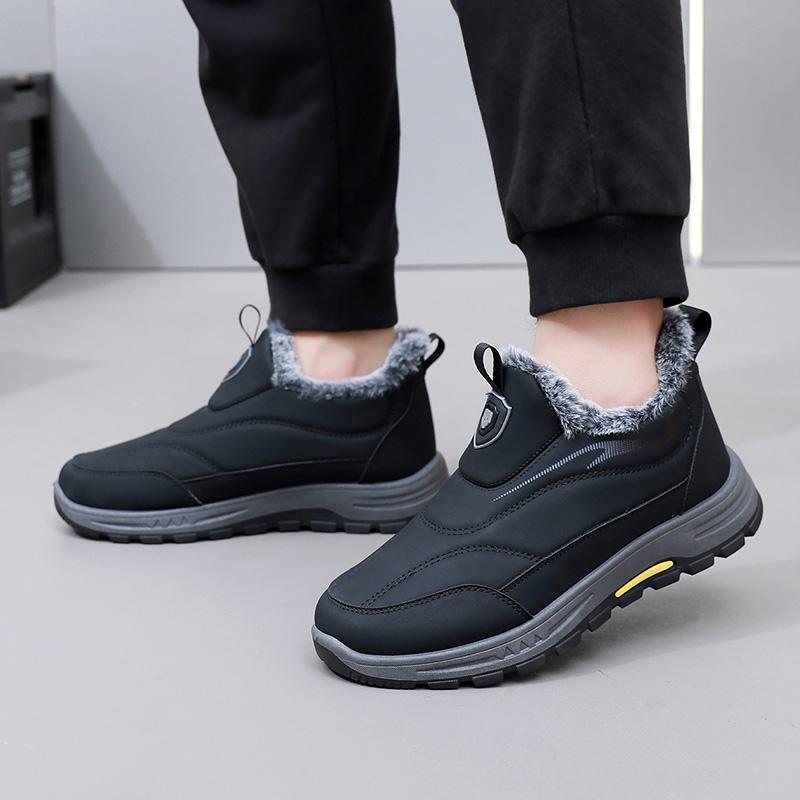 

Зимние Новые Мужские Повседневные Хлопковые Ботинки с Флисом для Холодной Погоды Противоскользящие и Прочные Бесплатная Доставка Мужская Обувь 40