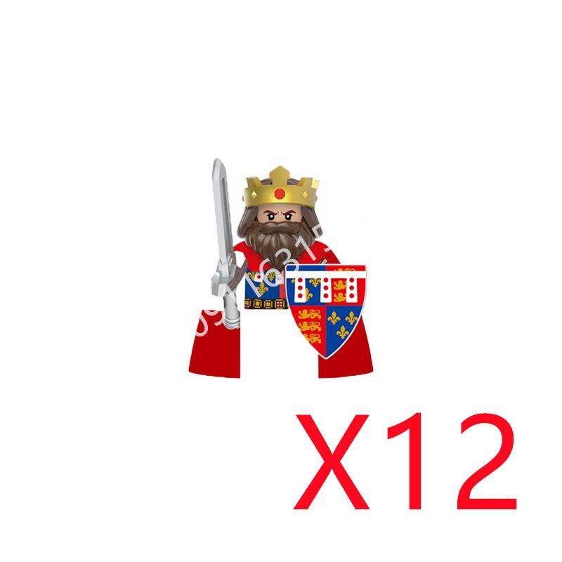 Kompatybilne MOC Średniowieczne Klocki Budowlane Postacie Żołnierze Smoczy Rycerze Czarny Lew Orzeł Zabawka Prezent Klocki Rolnik Żołnierz X048