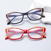 New Fashionable Reading Glasses Women Splicing Color Vision Eyewear Anti Blue Light Spring Leg Correction Eyeglass +1.0 +1.5 +2