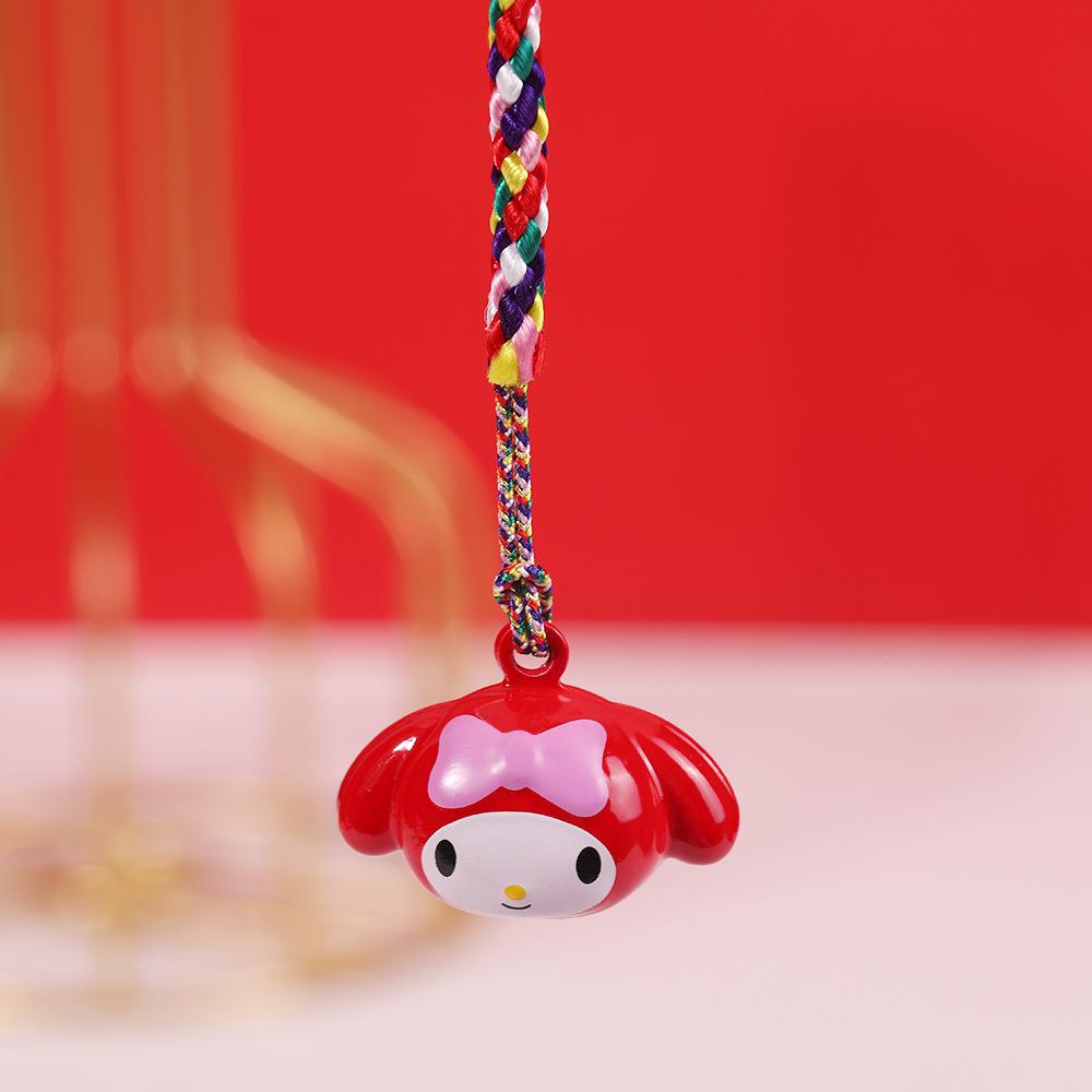 

Sanrio Characters Cartoon Pet Collar Bell Pendant Cute Kuromi Cinnamoroll Keychain Wallet Charm