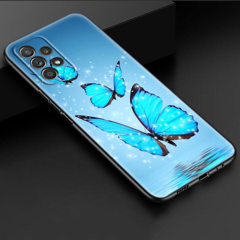 

Чехол для телефона с синей бабочкой из мультфильма для iPhone Samsung Galaxy Redmi Xiaomi Oppo OnePlus Note SA 7 8 9 10 11 12 13 14 20 21 22 23 53 54 Pro Max Ultra Xiaomi Redmi Note 10