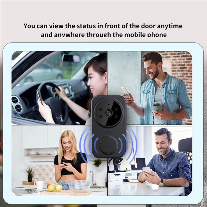 B03B-Tuya Smart Home Doorbell Camera WIFI Wireless Doorbell DC AC Battery Powered Camera Bell Smart Life Doorbell Camera