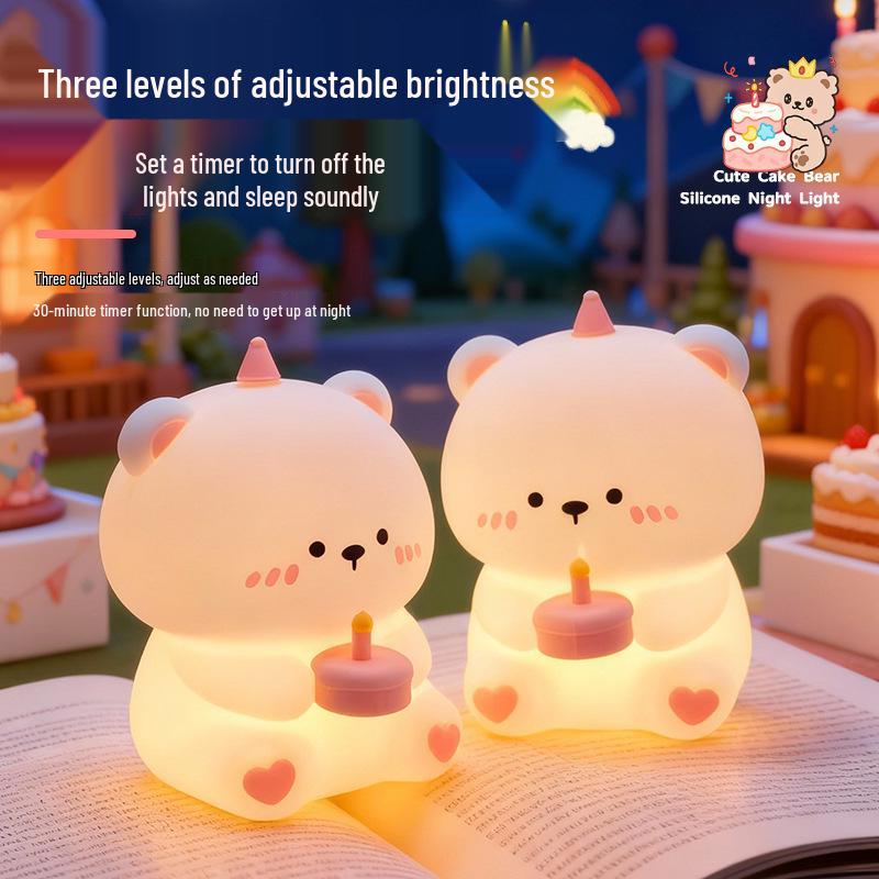 Pat Pat Silicone Pear Night Light - Cute Eye Protection Sleep Companion for Girls