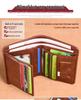 Men's Cross-Border Slim Tri-Fold Leather Wallet with ID and Card Holder