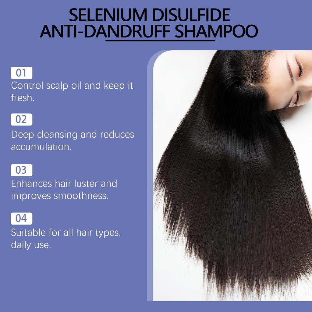 Selenium Sulfide Shampoo Deep Cleansing Remove Dandruff Reduce Scalp Itchy Balance Oil Strengthen Hair Roots Fluffy Hair Shampoo