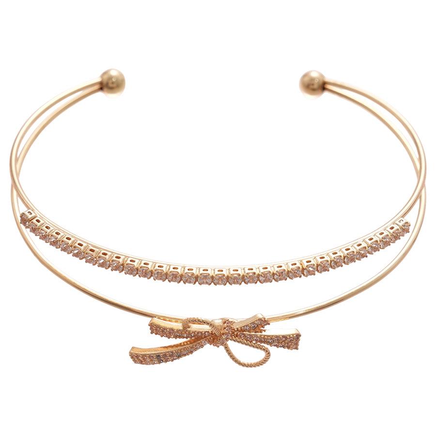 Korean Minimalist Zircon Geometric Open Cuff Bracelet - Light Luxury & Exquisite Design