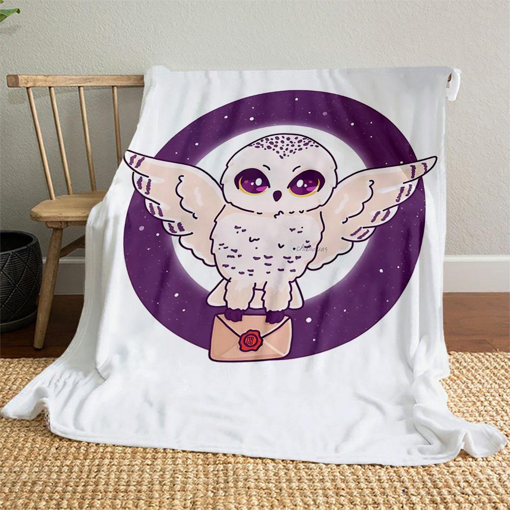 1pc Owl Envelope Night Outdoor Flannel Throw Blanket All Season Soft Warmth,Home Decor 1031185