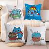 B-Bugcat C-Capoo Cushion Cover Soft Plush Fabric Double-Sided Printed Sofa Cushion Cover for All Seasons Home Decor Gift