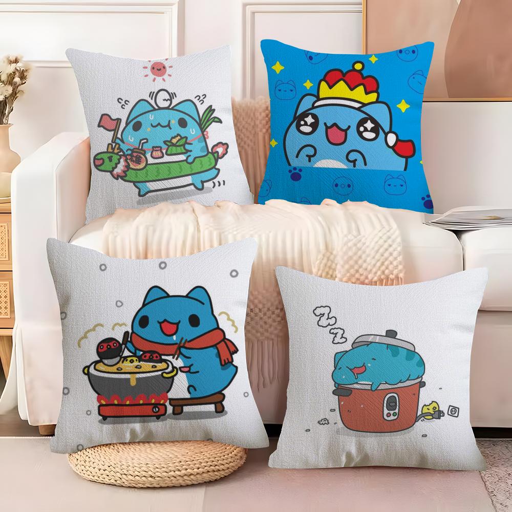 B-Bugcat C-Capoo Cushion Cover Soft Plush Fabric Double-Sided Printed Sofa Cushion Cover for All Seasons Home Decor Gift