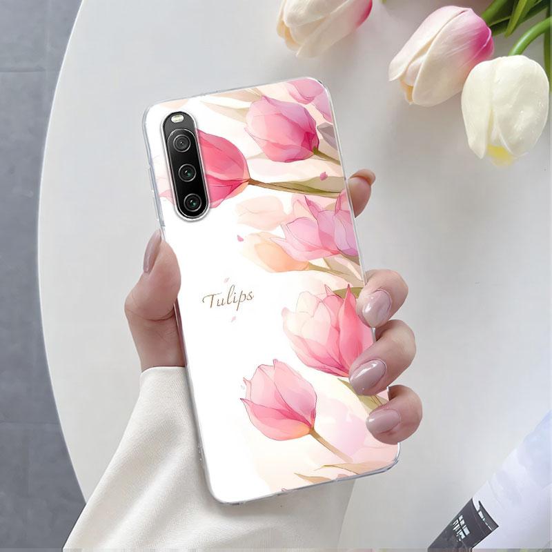 

For Sony Xperia 5 10 IV Case Luxury Phone Case For Sony Xperia10 IV Marble Butterfly Flower Clear Soft Silicone Protective Cover Sony Xperia5 IV