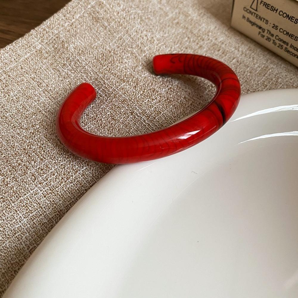 

Богемский браслет с открытым концом в европейском и американском стиле, ретро кольцо на руку, преувеличенный эпоксидный браслет, подарок красный