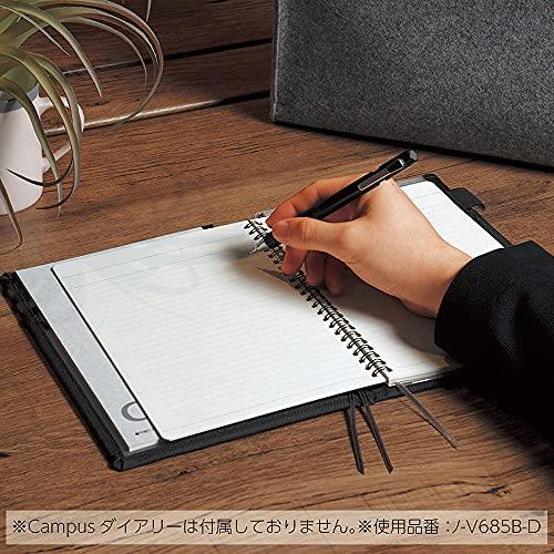 KOKUYO Systemic Notebook Cover for Spiral Notebooks, A5 Size, Leather-Look Black, 50 Sheets, No-V685B-D