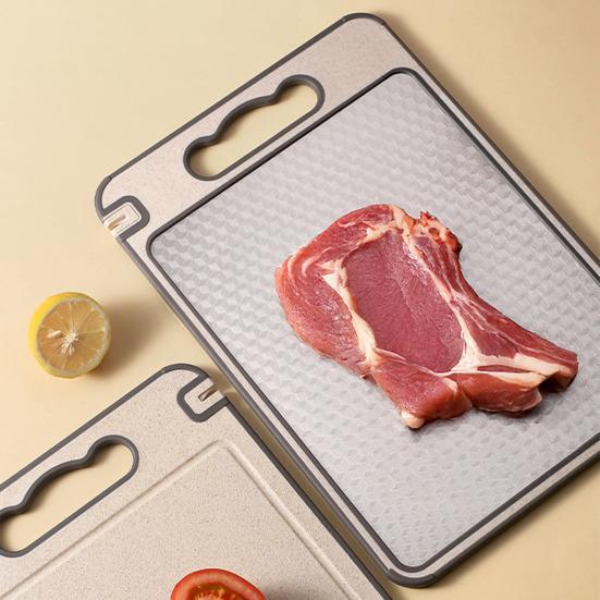 Double-Sided Cutting Board with Handle Stainless Steel Chopping Board for Meat Veggies Kitchen Gadgets
