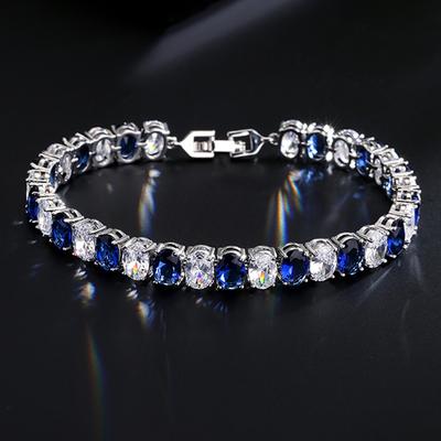 Sexy And Exquisite Sapphire Cubic Zirconia Bracelet Is Suitable For Women To Travel, Banquet, Party Wear