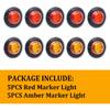 FXC 'Purishion 10X 3/4 In' Round LED Clearence Light Front Rear Side Marker Indicators Light For Truck Car Bus Trailer Van Caravan Boat, Taillight