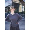 Spring/Summer Retro Smoky Gray Ultra-Thin Stretch Long-Sleeve Round-Neck Knit T-Shirt