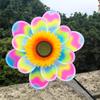 1 Piece Colorful Film Double-Layer Sunflower Windmill Rotating Sunflower Wind Spinner Stake Standing Lawn Flower Pinwheel