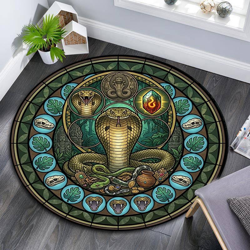 Underwater Treasures Window Round Area Rug Under Office Chairs Bedroom Living Room Home Decor