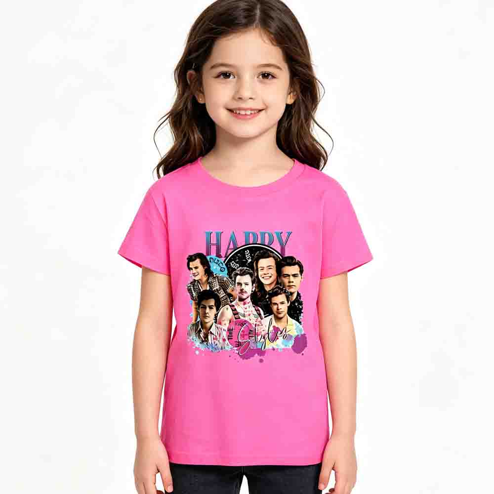 Maglietta Unisex in Cotone 100% Bambini Harry Styles Kiss All The Time Album Estate 2026 Girocollo Ragazzi Ragazze Hip Hop Manica Corta T-shirt Regalo per Fan