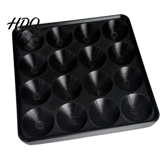 4x4 Billiard Ball Groove Design 16 Holes Tray Billiards Storage Box with Anti-Slip Arc Concave Durable 3D Printed Pool Holder Tray for Snooker