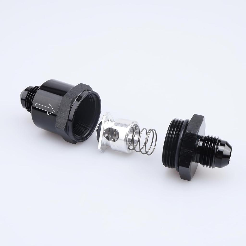 AC PERFORMANCE -6 AN Non Return One Way Inline Check Valve Fitting Aluminum Black