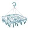 Laundry Hanger with 32 Clips Foldable Laundry Clothespin Drying Rack for Socks Underwear Bras ScarfBlue