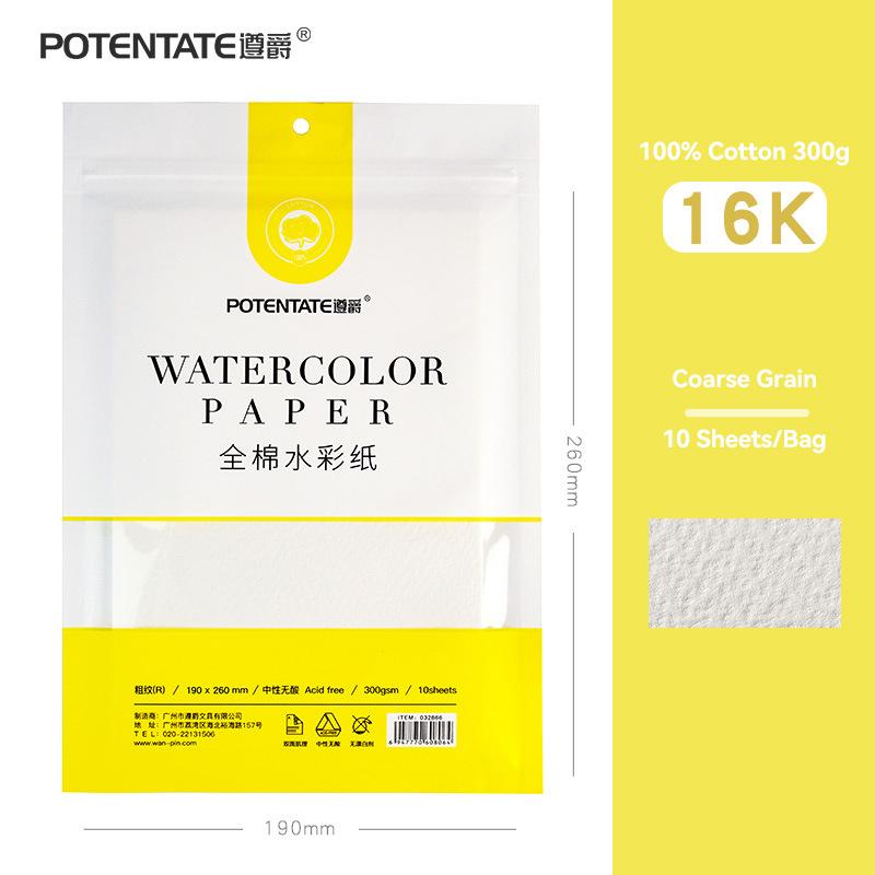 300g Cotton Watercolor Paper 8k/16k/32k Fine/Medium/Coarse Texture for Oil Stick Color Pencil Sketch Watercolor Gouache Postcard