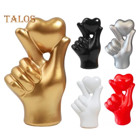 Láska Srdce gesto Figurka držící srdce Ruka Pryskyřice Socha Socha Domácí kancelář Svatební party Dekorace na plochu Dekorace