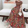 Off-Shoulder One-Neck Cotton Silk Dress Children's Summer Dress Bohemian Island Vacation Dress Travel Beach Dress