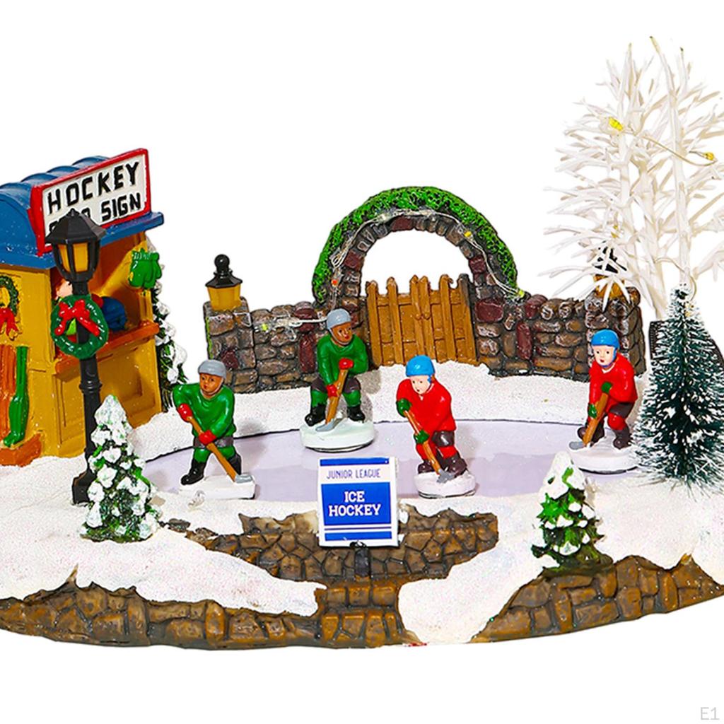 Xmas Village Επιτραπέζιο Χόκεϋ Χριστουγεννιάτικο LED Μπομπονιέρες Φωτιστικό Τραπέζι