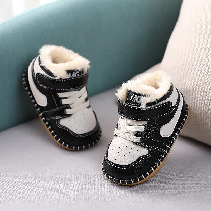 

Детские хлопковые ботинки для ходьбы - Теплые зимние ботинки на флисовой подкладке для мальчиков и девочек, Осень/Зима, Мягкая подошва, 1 год Size 14 / Inner length approx. 11cm