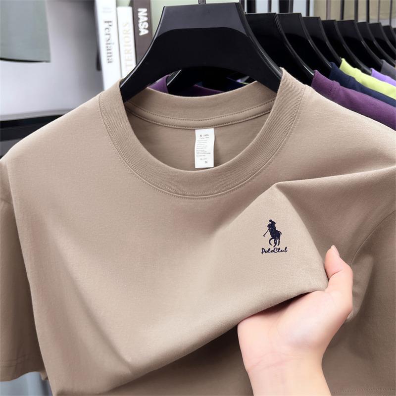 Men's Lightweight 100% Cotton Casual Round Neck T-shirt - Breathable and Fashionable for Summer