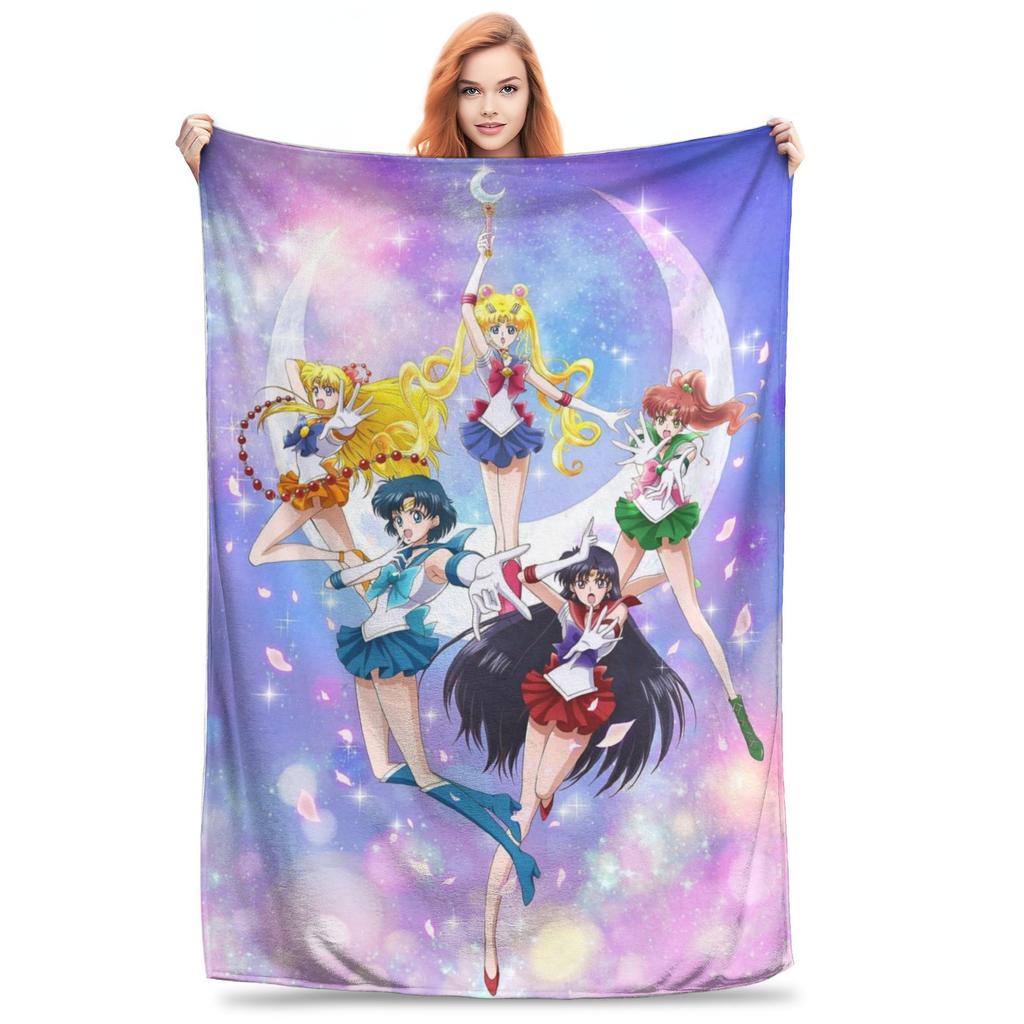 Sailors Moon Blanket Cozy Soft Throw Blankets for Couch 50x60 Inch Multi-size Plush Thin Quilt