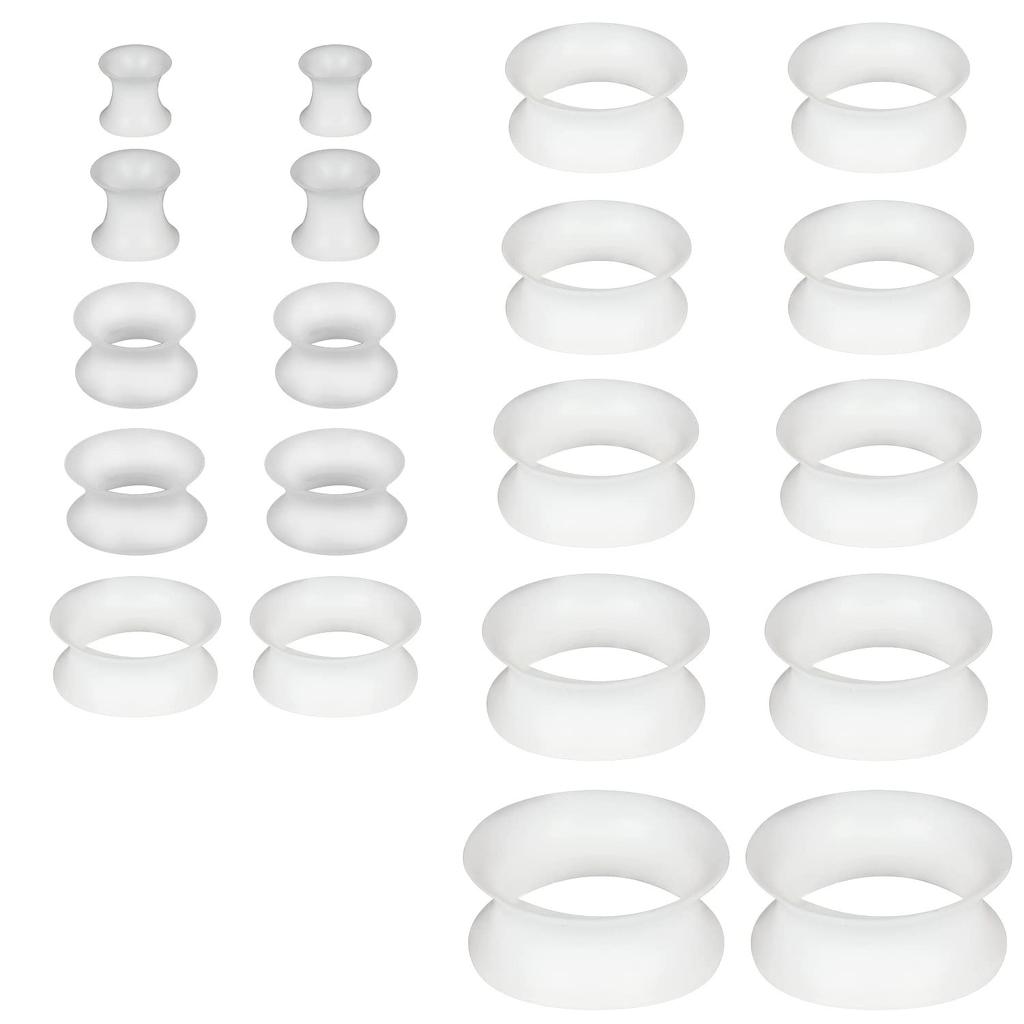 1 Pair 4-20mm Ultra Thin Silicone Flexible Flesh Tunnel Expander Stretching Gauge Earlets Plug Set Gauges Kit