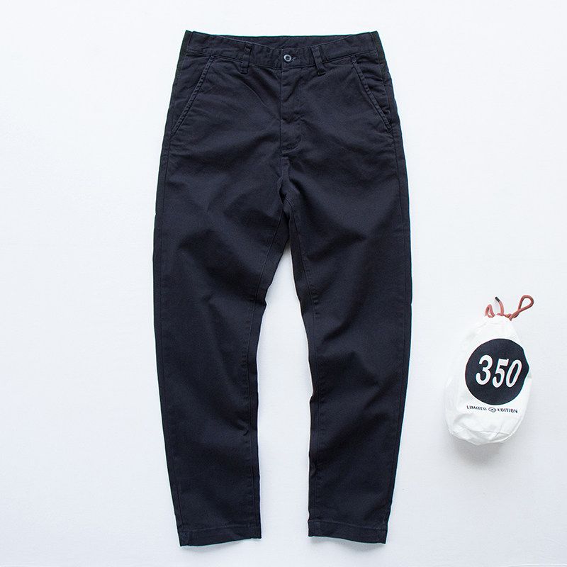 Autumn and Winter Slim-Fit Cotton Stretch Business Casual Pants Navy blue EUR30