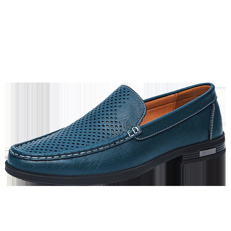 

Large size 46 cowhide men s casual little white shoes business dress foot cover hollow breathable leather shoes 46
