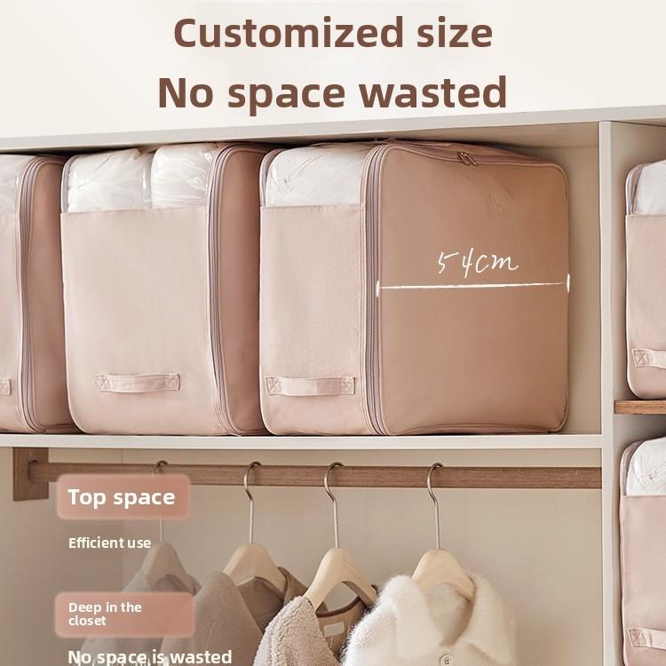 Large Capacity Cotton Duvet Bag With Dustproof Feature For Bedroom Storage