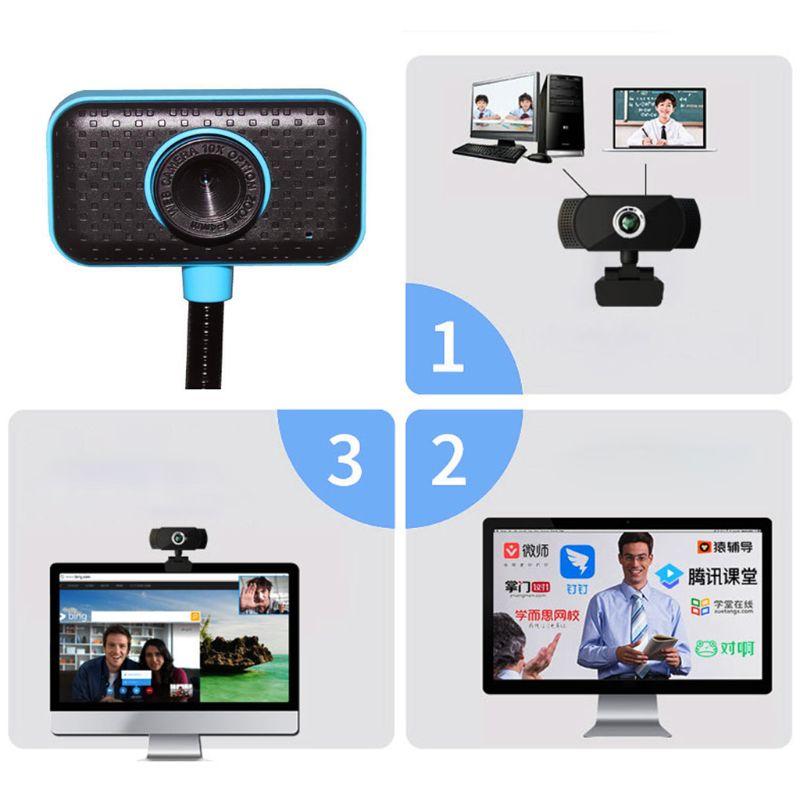 Computer Webcam with Noise Reduction Microphone Creative Practical Web Camera for Meeting Online Courses Office Came