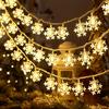 3m LED Snowflake Curtain Lights, Romantic Christmas Curtain String Lights, Fairy String Lights For Home Bedroom Indoor Decor