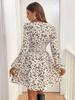Leopard print new long-sleeved dress, women's