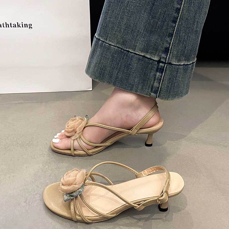 Camellia High Heels Women's Summer with Skirt Sandals Women's New Beautiful High Heels Sandals Women's Summer Wear