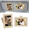 KINIVA 2 Pack Car Picture Holder - Magnetic Faux Leather Picture Frame for Safe Driving - Gift for Dad Mom Husband Wife Car Visor Accessories, Car