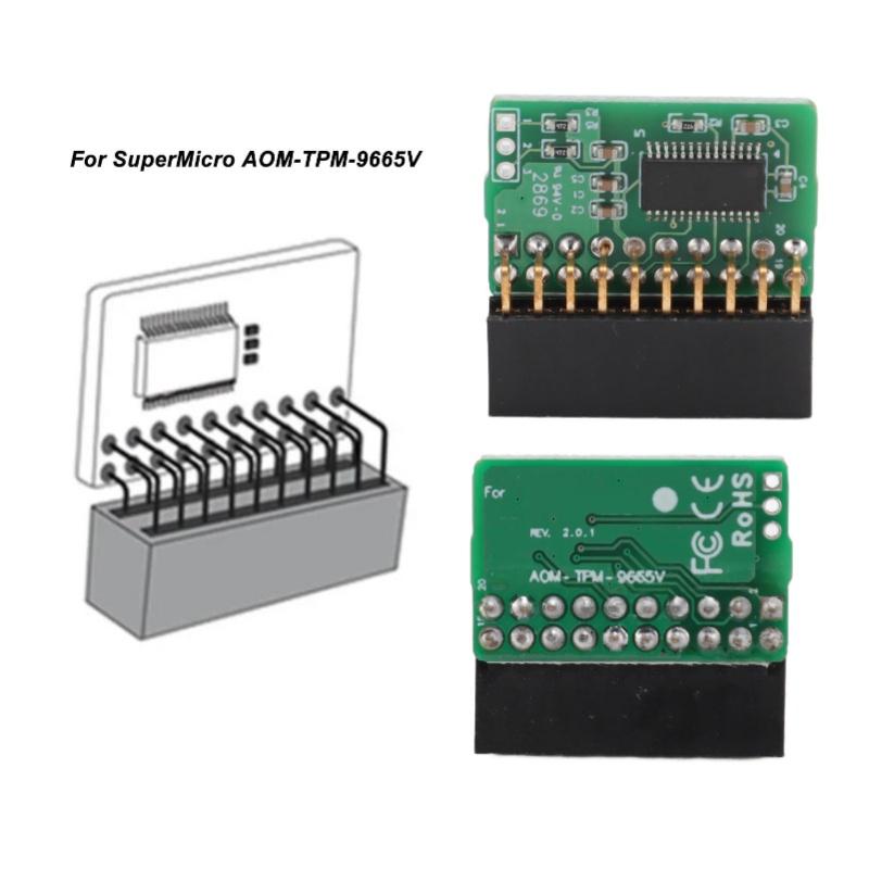 20Pin TPM 2.0 Module Vertical Trusted Platform Module For SuperMicro AOM TPM 9665V TCG 2.0
