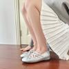 Bow Round Head Shallow Mouth Ballet Shoes Flat Sole Soft Sole Single Shoes Women's Cross Strap Inner Height Increase Mary Jane Shoes